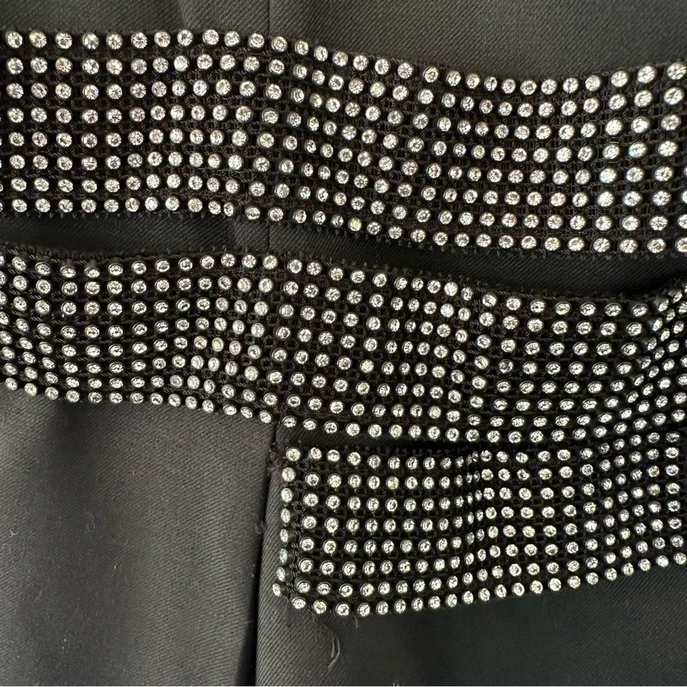 Tory Burch Crystal Cocktail Dress A Line Knee Length Women’s 8 Black Party